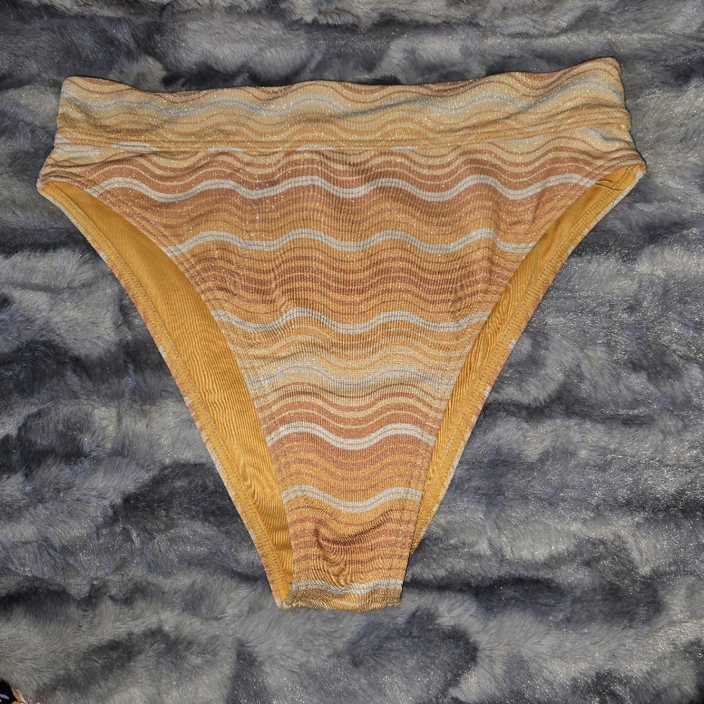 NWT Billabong‎ Wave Hello Rise Bikini Bottoms Size MD Shimmer